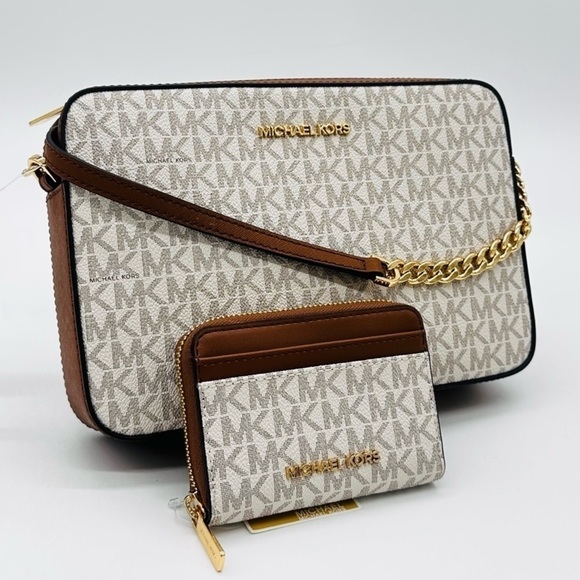 Michael Kors Handbags - Michael Kors Large EW Crossbody Bag & Jet Set Travel MD ZA Card Case Wallet